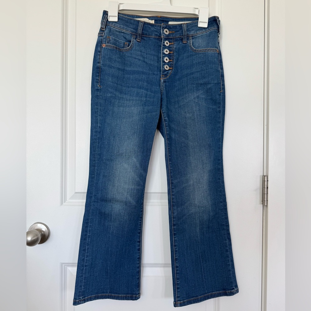 26P Pilcro and the Letterpress Mid-Blue Flare Jeans